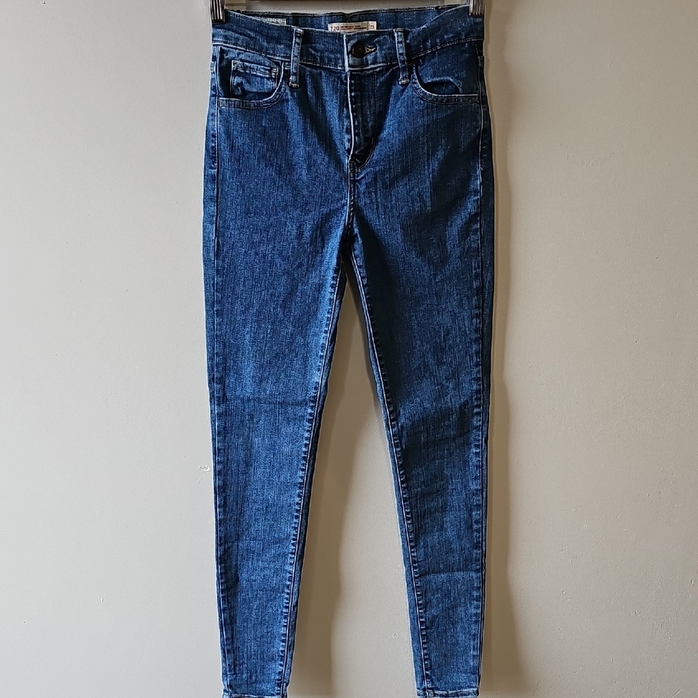 Levi's 720 Dark Blue 25x29 High Rise Super Skinny Jeans